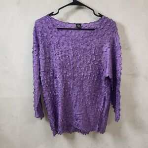 Vintage Magic Crush Top Petals Magic Scarf Purple Y2K Textured Stretch XL 2X 3X